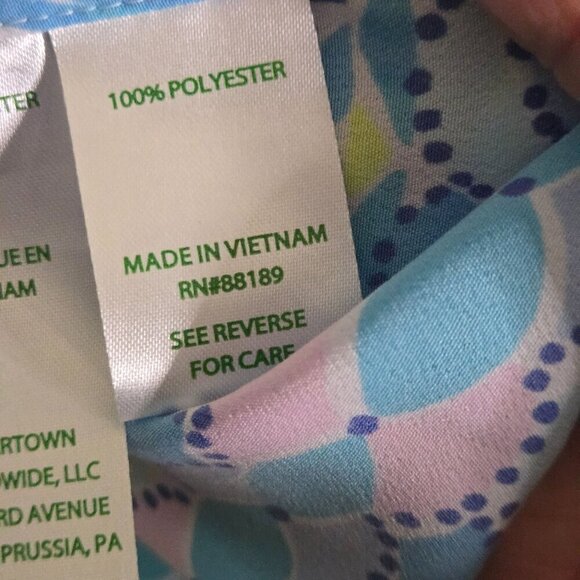 Lilly Pulitzer Lizzie Top Bermuda Blue Fishful Thinking Blue Lilac Size S - Picture 8 of 9